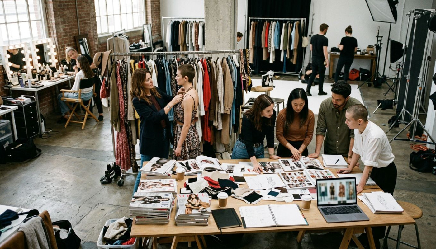 Blick hinter die kulissen eines fashion-magazins